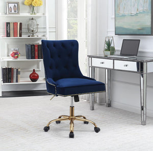 Modern Blue Velvet Office Chair