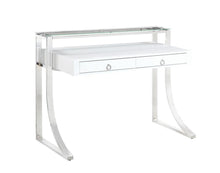 Load image into Gallery viewer, Contemporary Glossy White Writing Desk