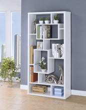 Load image into Gallery viewer, Modern White Asymmetrical Cube Bookcase