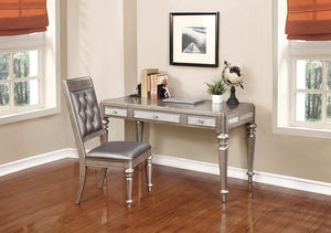 Bling Game Hollywood Glam Metallic Platinum Writing Desk