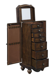 Traditional Brown Red Jewelry Armoire