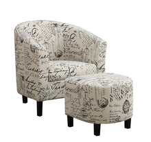 Load image into Gallery viewer, Transitional Vintage French Accent Chair with Ottoman