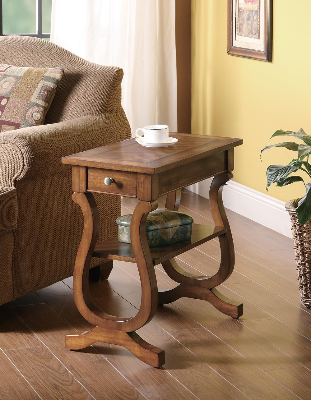 Transitional Cherry Accent Table