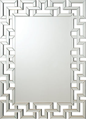 Transitional Frameless Greek Key Mirror