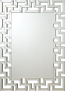 Transitional Frameless Greek Key Mirror