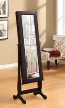 Load image into Gallery viewer, Transitional Cappuccino Cheval Mirror and Jewelry Armoire