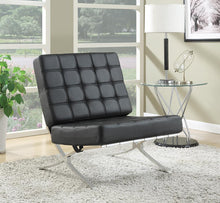 Load image into Gallery viewer, Black and Chrome Accent Chair