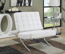 Load image into Gallery viewer, White and Chrome Accent Chair