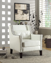 Load image into Gallery viewer, Traditional White Accent Chair