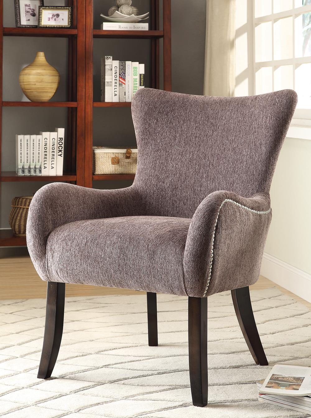 Traditional Grey Accent Chair