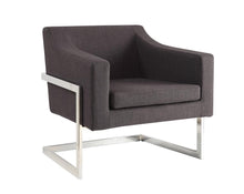 Load image into Gallery viewer, Contemporary Grey and Chrome Accent Chair