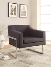 Load image into Gallery viewer, Contemporary Grey and Chrome Accent Chair