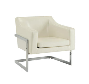 Contemporary Off-White Accent Chair