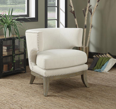 Contemporary White Accent Chair