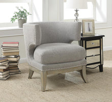 Load image into Gallery viewer, Transitional Grey Exposed Wood Accent Chair