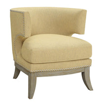 Load image into Gallery viewer, Transitional Bumblebee Yellow Exposed Wood Accent Chair