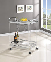 Load image into Gallery viewer, Traditional Clear Acrylic and Chrome Serving Cart