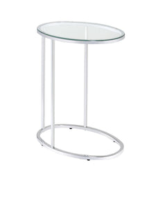 Contemporary Glass and Chrome Snack Table