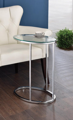 Contemporary Glass and Chrome Snack Table