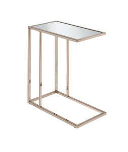 Contemporary Chocolate Chrome and White Snack Table