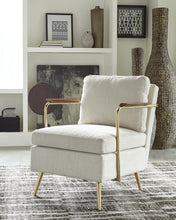 Load image into Gallery viewer, Modern Beige and Brass Accent Chair