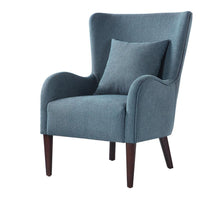 Load image into Gallery viewer, Dark Teal Winged Accent Chair