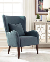 Load image into Gallery viewer, Dark Teal Winged Accent Chair