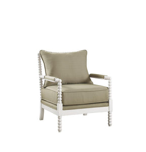 Traditional Beige and White Accent Chair