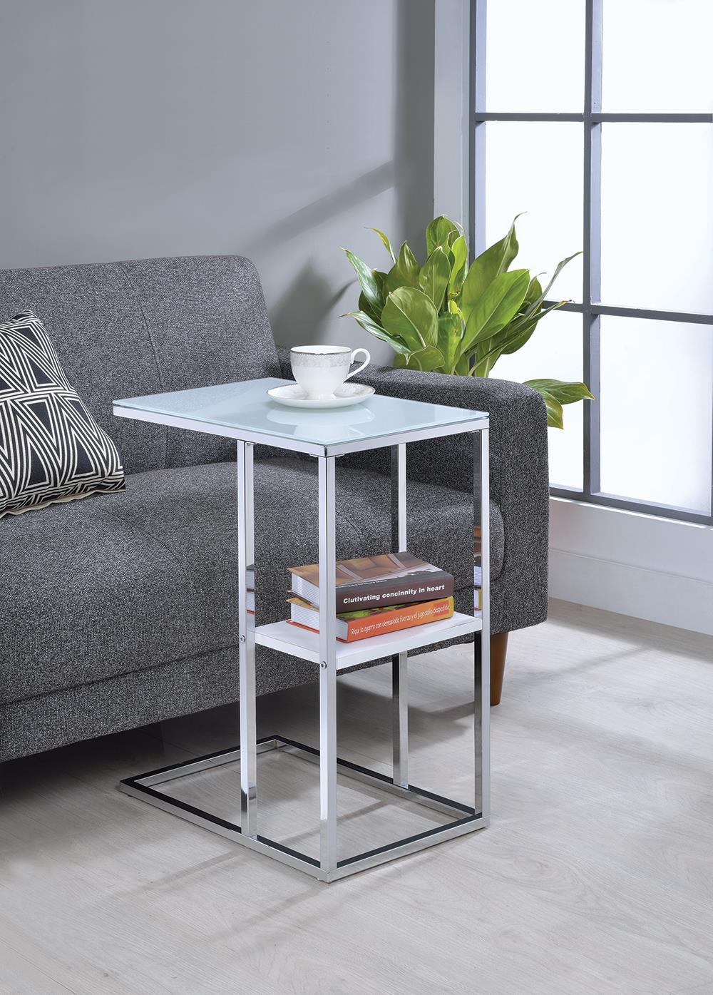 Contemporary Chrome Snack Table