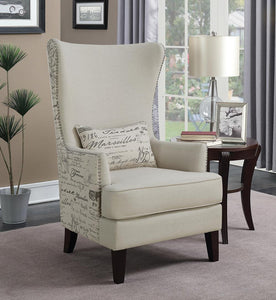 Traditional Cream Accent Chair