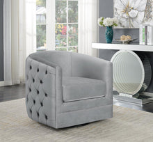 Load image into Gallery viewer, Modern Grey Swivel Accent Chair