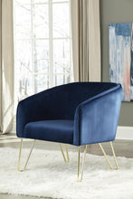 Load image into Gallery viewer, Modern Blue and Brass Accent Chair