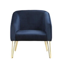 Load image into Gallery viewer, Modern Blue and Brass Accent Chair