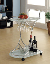 Load image into Gallery viewer, Contemporary Chrome Serving Cart