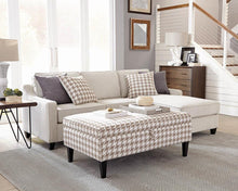 Load image into Gallery viewer, Transitional Beige and White Ottoman