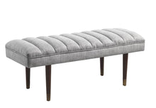 Load image into Gallery viewer, Mid-Century Modern Grey Upholstered Bench