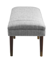 Load image into Gallery viewer, Mid-Century Modern Grey Upholstered Bench