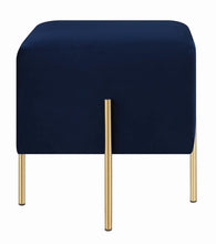 Load image into Gallery viewer, Modern Blue Velvet Ottoman