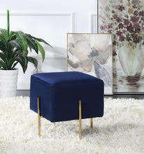 Load image into Gallery viewer, Modern Blue Velvet Ottoman