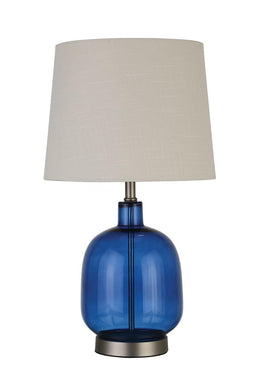 Transitional Blue Table Lamp