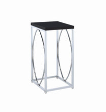 Load image into Gallery viewer, Contemporary Glossy Black and Chrome Accent Table