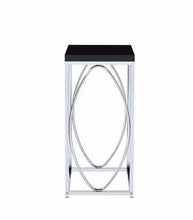 Load image into Gallery viewer, Contemporary Glossy Black and Chrome Accent Table