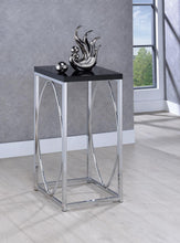 Load image into Gallery viewer, Contemporary Glossy Black and Chrome Accent Table