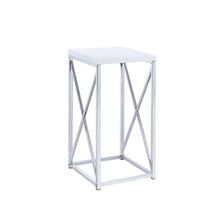 Load image into Gallery viewer, Contemporary Glossy White and Chrome Accent Table