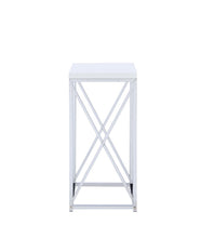 Load image into Gallery viewer, Contemporary Glossy White and Chrome Accent Table