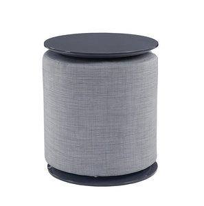 Transitional Grey Accent Table and Ottoman
