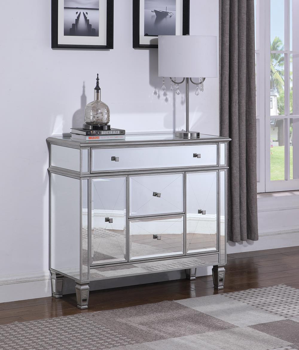 Contemporary Silver Accent Cabinet