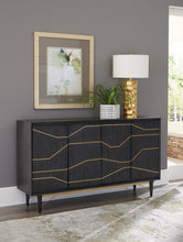 Load image into Gallery viewer, Modern Graphite and Brass Accent Cabinet
