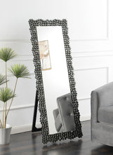 Load image into Gallery viewer, Silver and Smoke Grey Standing Cheval Mirror