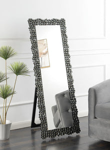 Silver and Smoke Grey Standing Cheval Mirror